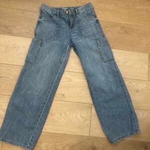 Kids Blue Jeans with Cargo Pockets